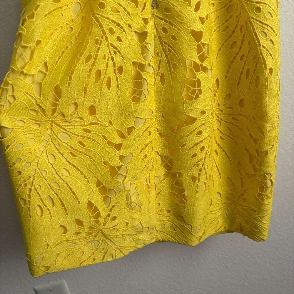 NWT Talbots RSVP Yellow Palm Leaf Sheath Dress Size 8P - Picture 8 of 9